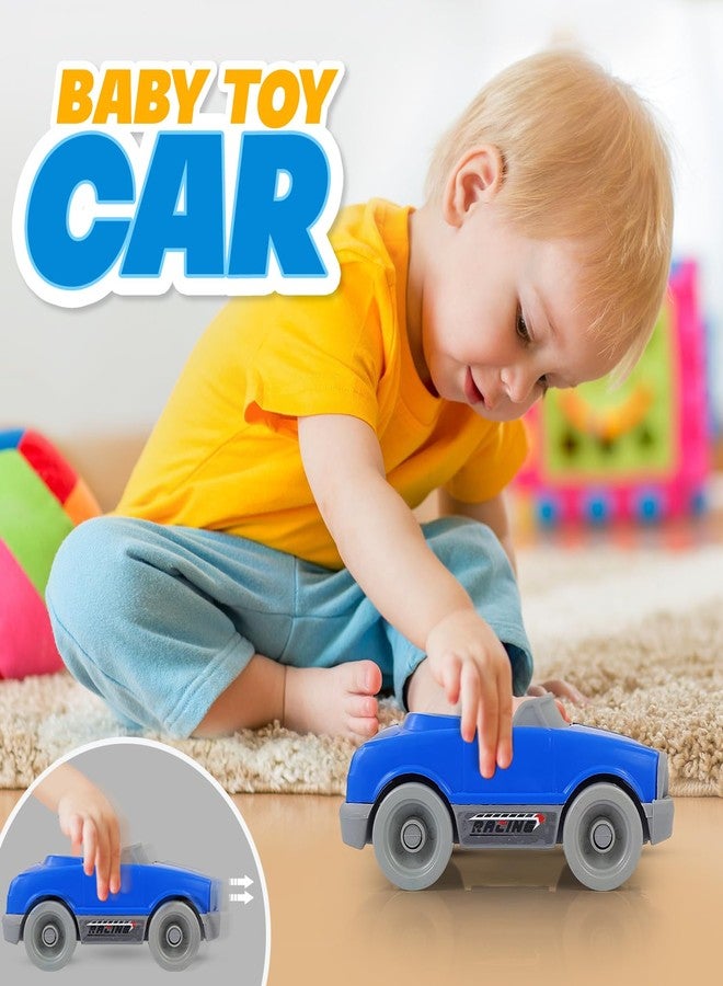 NHR Dinky Plastic Toy Car Pull & Push Vehicle Racing Toy Cars Play Set Toddlers Car Toys Pullback Mini Cars Toys for Kids up to 3 Years (Blue) - Image 3